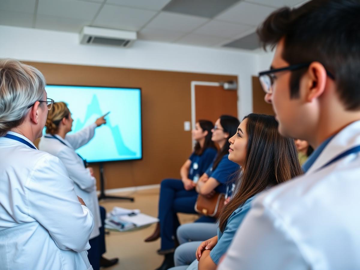 Equipe hospitalar em treinamento
